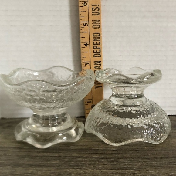 Vtg Anchor Hocking Textured Glass Candle Holders - Picture 10 of 10